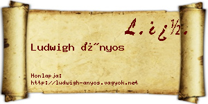 Ludwigh Ányos névjegykártya